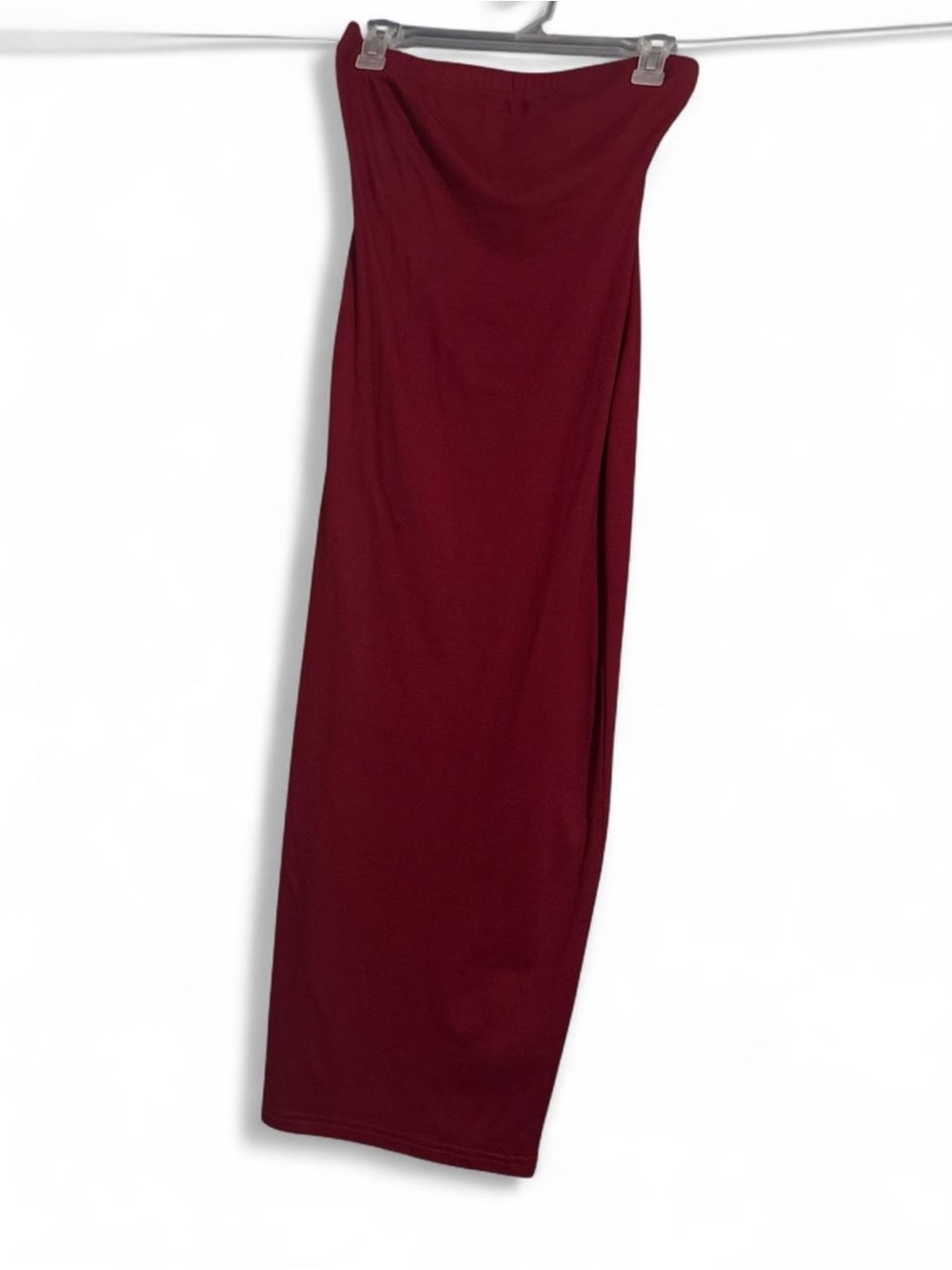 Strapless Maxi Skirt in Burgundy